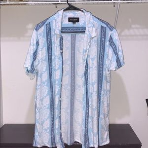 Blue Hawaiian Button Up Shirt